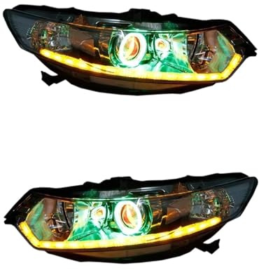 Hguvsjd Blocchi Fari Anteriori Per Accord Con Lente Del Proiettore, Fari Allo Xeno A LED Per Auto, Luci Di Marcia Diurna, Indicatori Di Direzione Angel Eyes Faro Proiettore Anteriore