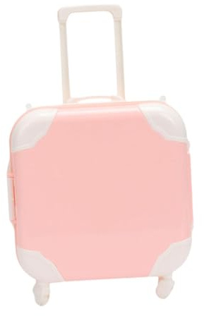 Sharplace Puppenkoffer, Mini-Reisekoffer, niedlich, zum Anziehen, zu öffnen, Puppenzubehör, Kinderspielzeug, Geschenk, Gepäckkoffer, Reisegepäck, Spielen, Rosa