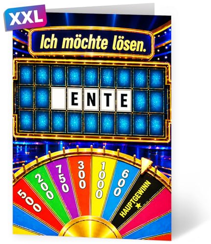 Einladungskarten Manufaktur Hamburg XXL Abschiedskarte Rente DIN A4 Große Karte Ruhestand Kollegen Kollegin Pension Rentner Glückwunschkarte mit Umschlag Glücksrad