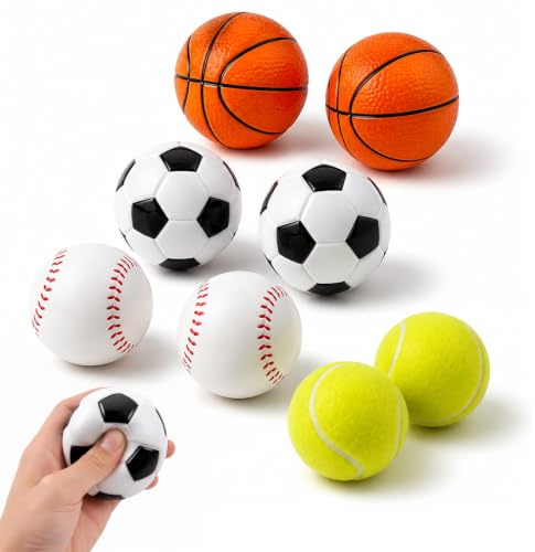 Wexrinqa 8 Soft Mini Sports Balls with Foam Design Indoor Party Game Set | For Indoor Play And Party Games, Ideal For Birthdays, Sports Days, And Family Fun, Lightweight With Safe Foam Build.
