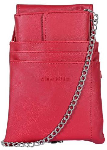 Alain Miller Waiter's Wallet Leather | Business Wallet Catering with Belt Loop | Wallet for Operations Men Women Black Brown | Multiple Colour Variations, red, 20 cm x 14 cm x 4.5 cm, Casual