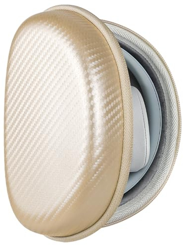 Geekria Shield Headphone Case Compatible with Beats Solo 4/3/2/HD, Replacement Hard Shell Travel Carrying Bag with Cable Storage (Gold)