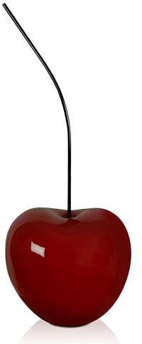 ADM - 'Große Kirsche' - Skulptur Pop Art aus lackiertem Harz mit Metall-Schaft - Bordeaux - H66 cm