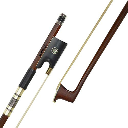 Archet pour violon en bois de verzino avec crin de cheval de Mongolie et le meilleur élastique, pack de 1 pièce 4/4