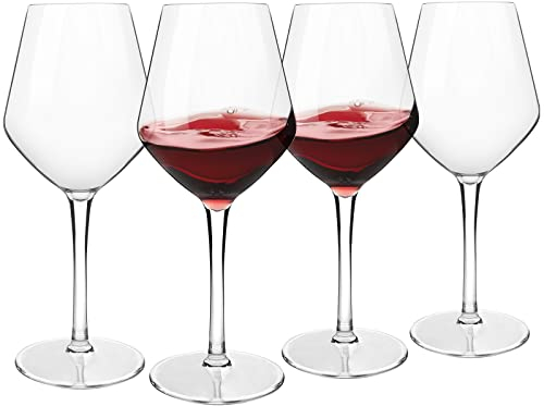 COOKY.D Incassable Verres à Vin Rouge de Bordeaux 425ml, Tritan-Plastique Grand Verres à Vins pour Mariage et Fête, Lave-vaisselle Garanti, Lot de 4