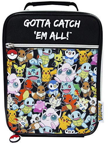 Pokémon Bolsa de almuerzo de para niños | Aventura ¡Atrápalos a todos! | Contenedor de comida con personajes para niños y niñas | Lleva la magia contigo a todas partes