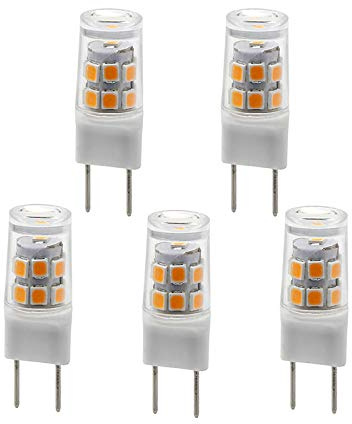 BonYei G8/GY8.6 LED Light Bulb 3 Watts Warm White - G8 Base Bi-pin Xenon JCD Type LED 120V 20W Halogen Replacement Bulb,Under-Cabinet Light.Pack of 5 (Warm White)… ………