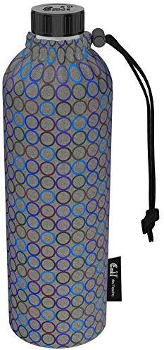 Emil Trinkflasche aus Glas für Mädchen & Jungen isolierte Glasflasche für Schule, Freizeit, Sport: Kinder & Eltern BIO 0,75l Rings (Weithals)