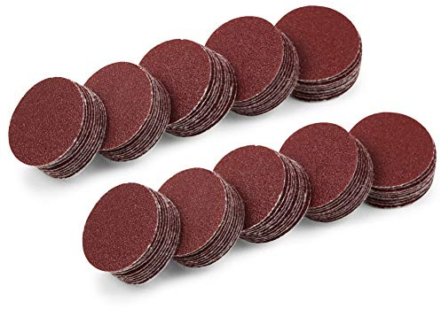 SPEEDWOX 100PCS 1 120 Grit Sanding Discs, Hook and Loop No Hole Sandpaper | 1 Inch Sander Disc No Hole Design, for Drill Grinder Rotary Tools, Wood Metal Paint Sanding