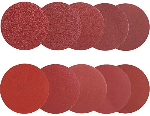 AMIGOB 100pcs Dischi Abrasivi Velcrati 75mm 10 x 40/80/100/180/240/320/400/800/1200/2000 Graniglie per Levigatura Lucidatura Spolveratura