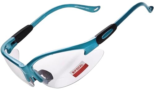 Spits Eyewear Cougar Bifocal Safety Glasses (Magnifier: 1.75, Frame Color: Pastel Powder Blue)