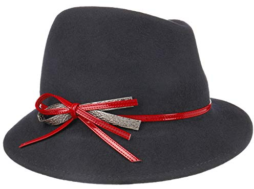 LIERYS Damen Filzhut Eleganter Wollfilzhut Packable Wasserabweisend Herbst Winter dunkelblau One Size