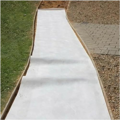 SAFWELAU Géotextile gravier Toile Anti-Mauvaises Herbes en Non tissé 5 onces Bloc barrière contre les mauvaises herbes pour le paysage pour le contrôle de la pente/mur de soutènement/allée/érosion, Dr