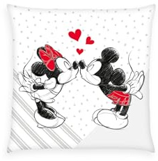 Disney's Mickey & Minnie Soft Velboa Kissen, 40x40 cm, 100% Polyester