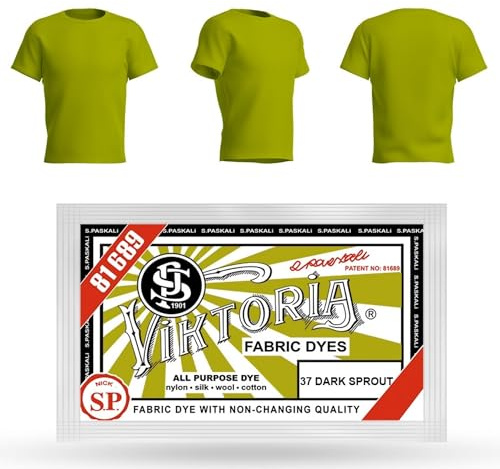 HOPS Viktoria Textile Paint (59 Colors, 10g/pack) - Machine Washable Fabric Dye for Cotton, Linen, Silk, Wool, Viscose, Nylon, Satin, Wood, Plastic, 37 Light Green