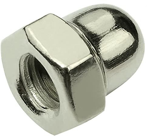 AERZETIX - C58267 - Set di 25 - Dadi ciechi M4 - esagonali 6 lati - forma rialzata cava - filettatura metrica femmina - in acciaio - colore argento