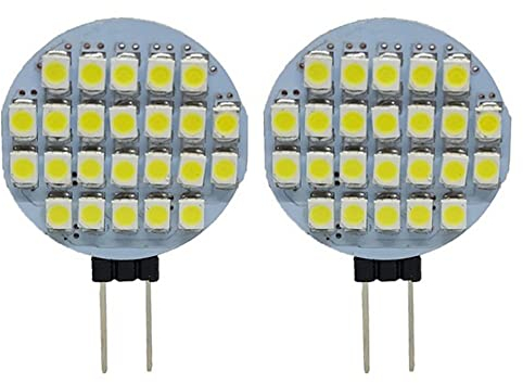 PNNNU 2Pcs G4 LED Round Range Hood Bulb SMD5050 LED Boat Light Bulb Spot Light 12V,White,9 LED