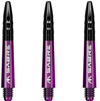 Mission Darts Säbelschäfte | Robuste Polycarbonat-Schäfte mit schwarzer Aluminium-Oberseite | mehrere Packungsgrößen | 7 Farben | kurz