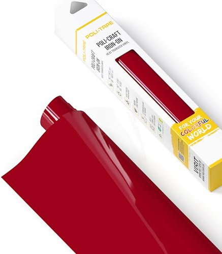 POLI-FLEX® TURBO® - Transferfolie för textilier - Värmeöverföringsfilm för påvärmning, plotterfolie för kläder, Röd matt, 30,5 cm x 122 cm