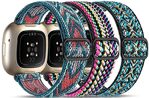 Nylonarmband Kompatibel für Fitbit Versa 3/Versa 4/Sense 2/Sense Armband