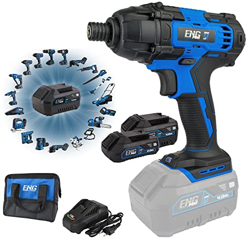 Avvitatore Ad Impulsi - Linea Professionale Monobatteria ONE4ALL - Da 1/4 A Batteria 180 Nm 1 Velocità 2800 rpm + Borsa Porta Utensili 2 Batterie 2/4.0 Ah Incluse - ENG PRO
