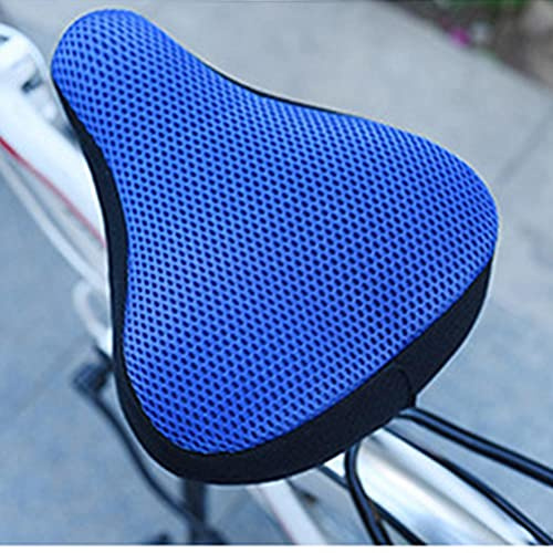 Funda para sillín de bicicleta, transpirable, acolchada, cómoda, para accesorios de bicicleta (negro oscuro)