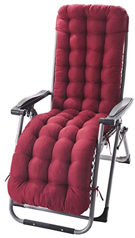 Morbuy Cojín para Tumbona de Jardín, Suave y Cómodo Cojín Reclinable Colchoneta Tumbona Exterior Ideal para Tumbonas, Sillas y Hamacas (48x125x8cm,Rojo Vino)