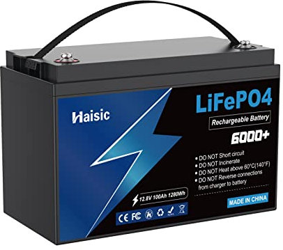12V 100Ah LiFePO4 Lithium Battery, Up to 8000 Cycles, Built-in Smart BMS, Perfect for RV, Solar, Marine, Overland/Van, and Off Grid Applications