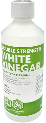 Hexeal Double Strength White Vinegar 500ml – 500ml of 10% Strong Cleaning Vinegar for Sanitising & Cleaning – Suitable for Use in the Garden – Deodorises & Removes Grime