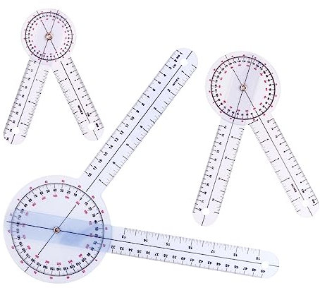 Uonlytech Teiliges Goniometer Aus Transparentem Kunststoff Winkelmesser Mit Ulna Fingermaß Farblich Assortierte Medizinische Messwerkzeuge Für Ärzte Und Physiotherapeuten