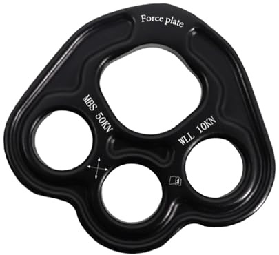 4 Loch Pfoten Rigging Platte, Multi Verbindungsstück, Getriebeseil Lageranker, Tragbare Metall Hochleistungs Kletterausrüstung, Schwarz