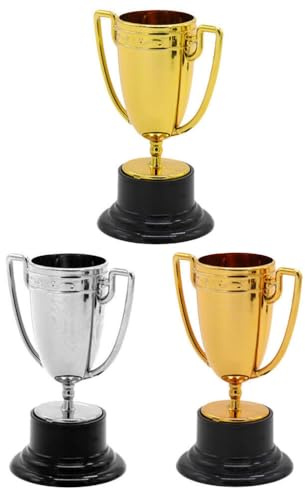 jojofuny 3 Mini Trofei per Bambini 3 Pollici Coppe di Partecipazione in Plastica per Premi Giochi Sportivi Feste di Squadra E Decorazioni Evento