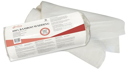 Sew Easy 100% Bamboo Wadding – Non-Allergenic,Anti-Bacterial,Premium Refined Batting Scrim,Machine Washable,Quilting,Home Décor,Bags,Wall Hangings,Doll Making,Applique– Twin Size 182 x 228cm 72 x 90”
