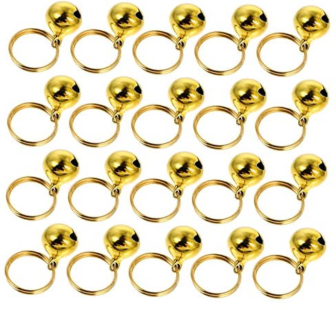 Angoily 20 Stück Kupferglöckchen für Haustiere Kleiner Glocken in Gold Bruchfest und Einfach zu Montieren für Halsband Party und Weihnachten