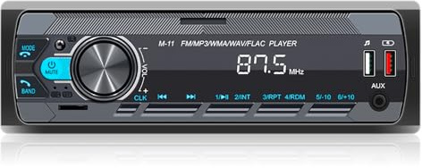 SIXWIN Single Din Car Stereo with Bluetooth 5.0 Hands Free Calling Voice Control Car Stereo FM Radio Car Mp3 Player USB AUX Port Audio Recording Remote Control Car Audio System Car Stereo Receiver