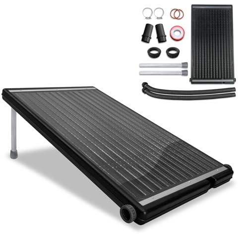 XINZI Sonnenkollektor Pool Solarkollektor Poolheizung Solar 111,5 x 66 x 35 cm Gerade Panel Solarheizung Heizung Solaranlage für Warmwasser Schwimmbad Pool Gartendusche, Schwarz