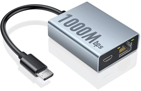 ZEXMTE 1000Mbps Ethernet Adapter für Fire TV Stick, Micro USB auf RJ45 Gigabit Ethernet Netzwerk Adapter Kompatibel mit Fire Stick 2/3/4K, Chromecast Google Home Mini und weiteren Streaming TV Sticks