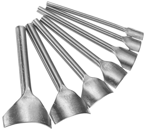 QUARKZMAN 7 Piezas Punzón de Cuero en Forma de Arco 10mm-40mm Cortador de Cuero en Arco Cortador de Extremo de Cinturón Punzón de Curva Plana de Acero al Carbono
