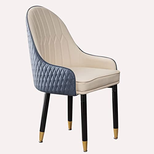 BAKULI Küchen Esszimmerstuhl Mikrofaser Ledersessel Mit Weich Gepolsterter Sitzfläche Aus Buchenholz for Büro Lounge Esszimmer Schlafzimmer(Blue+Beige)