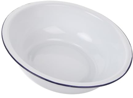 UKCOCO Emaille Schüssel Multifunktional mit Großer Kapazität Vintage 40cm Leicht zu Reinigen and for Haushaltsaufgaben Gemüsewaschen