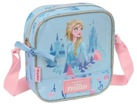 Safta M222 612573222, Frozen Ice Magic, kleine Umhängetasche für Kinder, Kindertasche, ideal für 5 bis 14 Jahre, bequem und vielseitig, Qualität und Widerstandsfähigkeit, 16 x 4 x 18 cm, Uni,