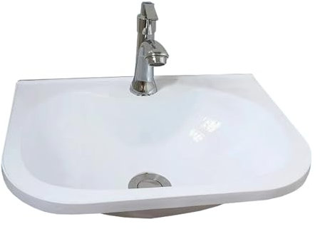 XRB2050 Lave Main Montage Mural, 38x28x12 cm Lave Mains Plastic, Blanc Lave Main Suspendu Pour Salle De Bain Vestiaires ou Buanderies Garage Cabine de Toilette D Robinet Froid Simple