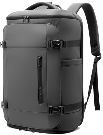 BANGE Mochila de viaje de 40 litros con compartimento para zapatos, Gris, L, Mochila de día