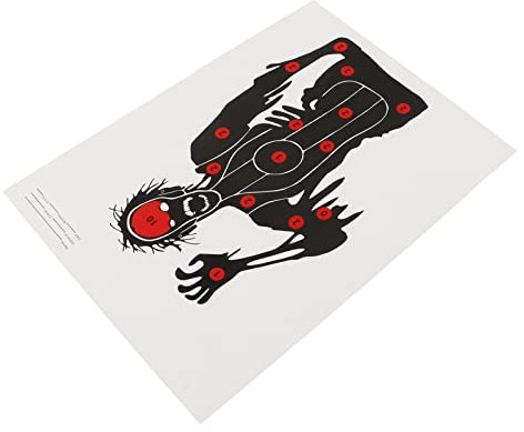 Tomvorks Schwere Kupferblattpapier -Bogenschießen -Papierziele 45x32 cm für die Schießpraxis, Bow -Pfeil -Training mit Berghalterung, Innen Im Freien (Zombie -Schädel)