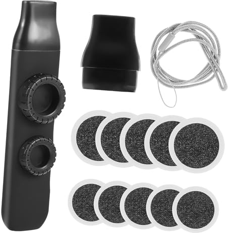 Doppelloch Kazoo Schwarz, 1 Stück, Professionelles Musikinstrument | Trageband und Rundmembranen, Abs Tritan Silikon, Kompakt für Musikliebhaber