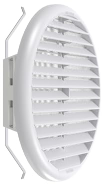 Plikc - Griglia aerazione tonda in ABS con rete anti insetti - MADE IN ITALY (Bianca 80/125mm.)