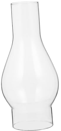 BAZEITFLOW Abat-jour à Pétrole en Verre Transparent pour Lampe à Huile en Verre, Effet Coupe-vent, Compatible pour Éclairage D'urgence et Décoration Intérieure