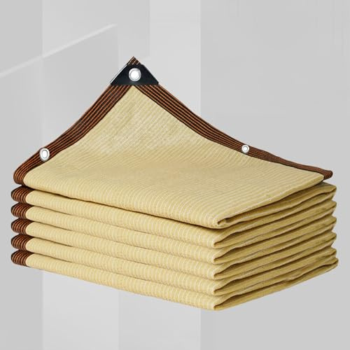 KSQP Telo Ombreggiante 3x4 con Occhielli Vela Ombreggiante Impermeabile Tessuto Telo Ombreggiantecon Protezione UV 90-95% Permeabile Rete da Giardino Abbinati al Tuo Giardino,beige-4x4m