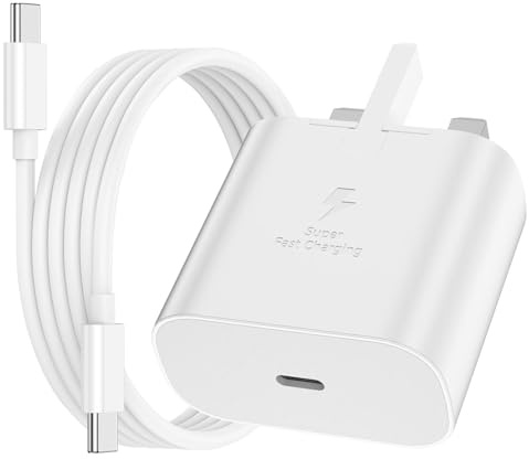 Samsung Fast Charger Plug and Cable USB C 1M, Type C PD USBC Charging for Samsung Galaxy S26 S25 S24 S23 S22 S21 S20 A56 A55 A54 A53 A52 A32 A34 A33 A35 A36 A26 A25 A24 A23 A22 A17 A16 A15 A40 A70 A50