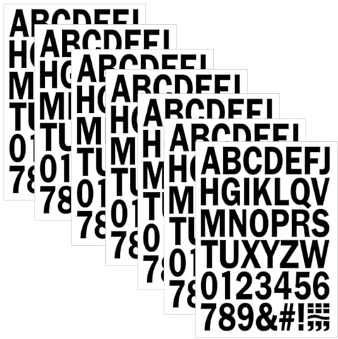 7 Blätter 294 Stück Buchstaben Und Zahlen Zum Aufbügeln Wärmeübertragungsbuchstaben Buchstaben Zahlen Schriftzug zum Aufbügeln,A-Z zum Stoff,1-10 für DIY T-Shirt